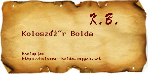 Koloszár Bolda névjegykártya
